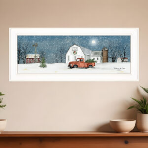Winter on The Farm  White Framed Print Wall Art