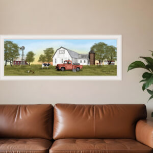 Summer on the Farm  White Framed Print Wall Art