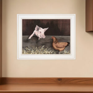 Bacon and Eggs  White Framed Print Wall Art
