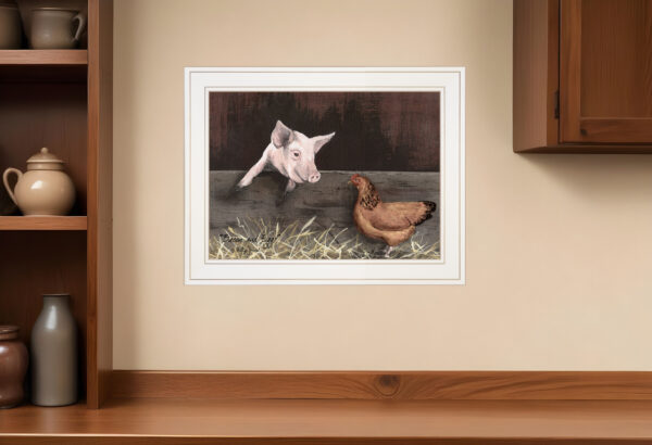 Bacon and Eggs  White Framed Print Wall Art
