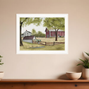 The Old Spring House  White Framed Print Wall Art
