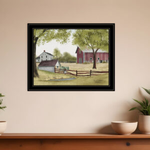 The Old Spring House  Black Framed Print Wall Art