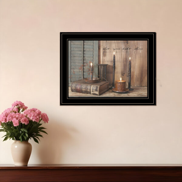 Let Your Light Shine  Black Framed Print Wall Art