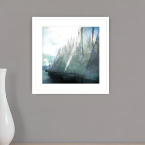 Sailboat Marina I  White Framed Print Wall Art