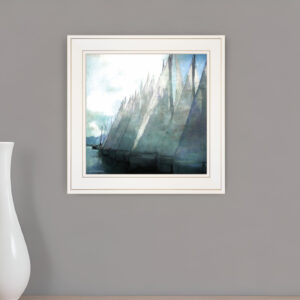 Sailboat Marina I  White Framed Print Wall Art