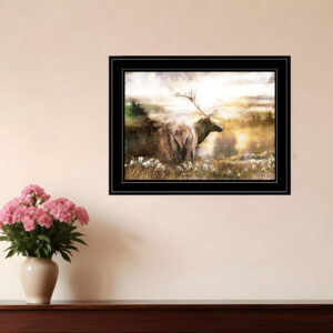 Heading Home Elk  Black Framed Print Wall Art