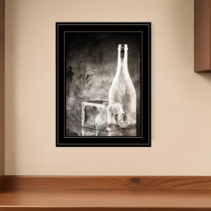 Moody Gray Glassware Still Life  Black Framed Print Kitchen Wall Art