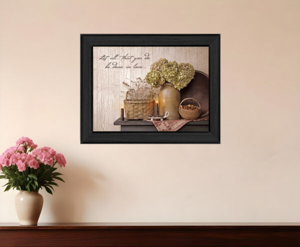 Done in Love  Black Framed Print Wall Art