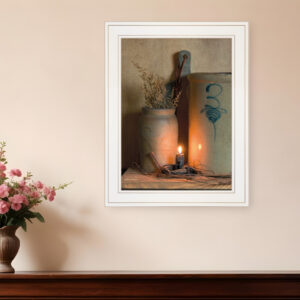 No  Bee Sting on a crock  White Framed Print Wall Art