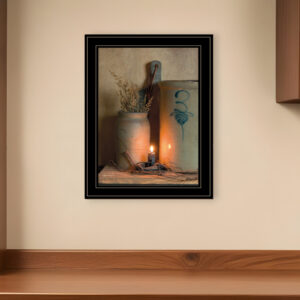 No  Bee Sting on a crock  Black Framed Print Wall Art