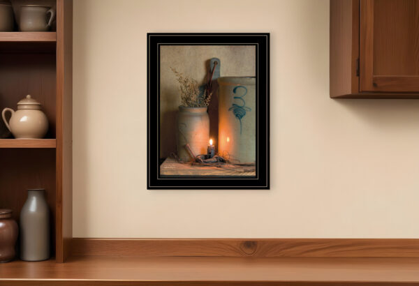 No  Bee Sting on a crock  Black Framed Print Wall Art