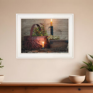 The Red Basket  White Framed Print Wall Art