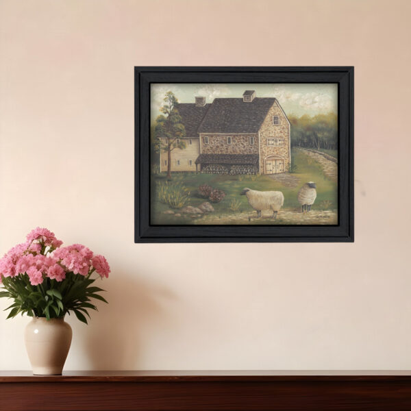 Stone Barn  Black Framed Print Wall Art