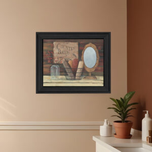 Country Bath  Black Framed Print Bathroom Wall Art