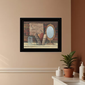 Country Bath  Black Framed Print Bathroom Wall Art
