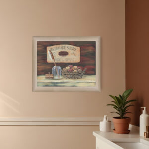HANDMADE SOAPS  Brown Framed Print Bathroom Wall Art
