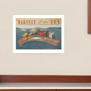 Sea Harvest White Framed Print Kitchen Wall Art