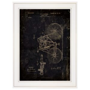 Motor Bike Patent I  White Framed Print Wall Art