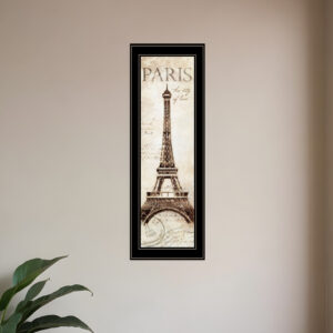 Paris Panel  Black Framed Print Wall Art