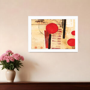 Circular Abstract  White Framed Print Wall Art