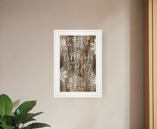 Tis the season Snowflakes  White Framed Print Wall Art