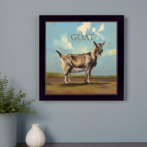 Gracey the Goat Black Framed Print Wall Art
