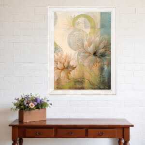 Meandering Flowers II  White Framed Print Wall Art