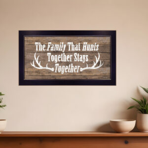 The Family that Hunts Black Framed Print Wall Art