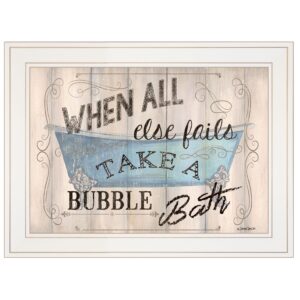 Bathroom Humor  White Framed Print Bathroom Wall Art