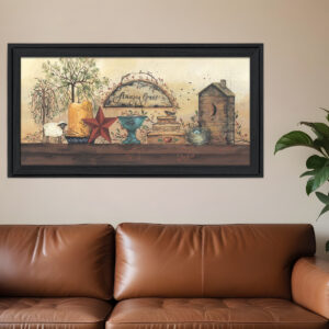 Amazing Grace Shelf  Black Framed Print Wall Art