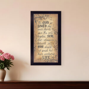 For God So Loved Black Framed Print Wall Art