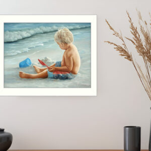 In the Sand White Framed Print Wall Art