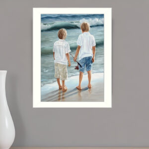 Going Fishing White Framed Print Wall Art