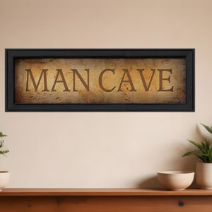 Man Cave  Black Framed Print Wall Art