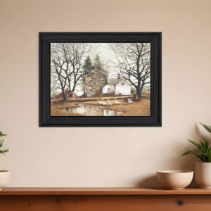 Cold Swim Black Framed Print Wall Art