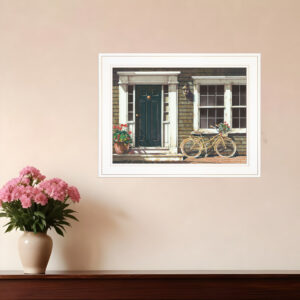 Parked Out Front  White Framed Print Wall Art