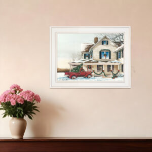 Preparing for Christmas  White Framed Print Wall Art