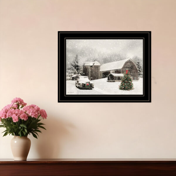Farmhouse Christmas  Black Framed Print Wall Art