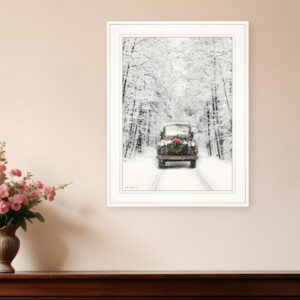 Antique Christmas  White Framed Print Wall Art