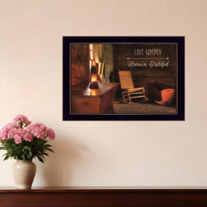Live Simply  Black Framed Print Wall Art
