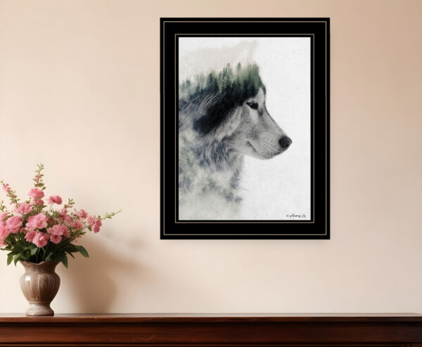 Wolf Stare  Black Framed Print Wall Art