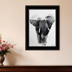 Elephant Walk  Black Framed Print Wall Art
