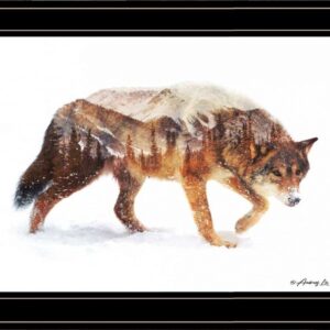 Arctic Wolf  Black Framed Print Wall Art