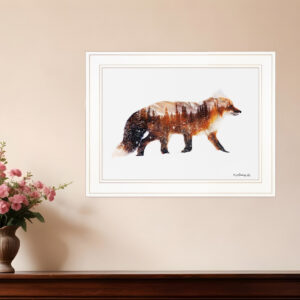 Arctic Red Fox  White Framed Print Wall Art