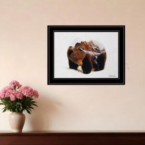 Bear in the Mountains  Black Framed Print Wall Art