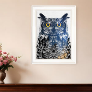 Night Owl  White Framed Print Wall Art