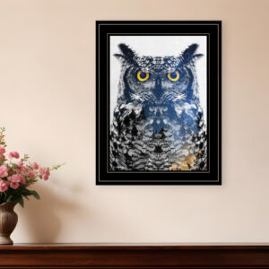 Night Owl  Black Framed Print Wall Art
