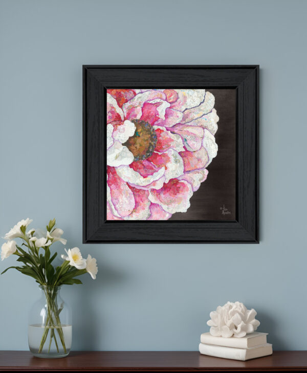 Blooms on Black I  Black Framed Print Wall Art