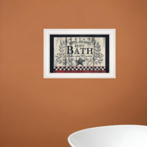 Hot Bath  White Framed Print Bathroom Wall Art