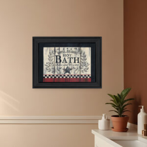 Hot Bath  Black Framed Print Bathroom Wall Art